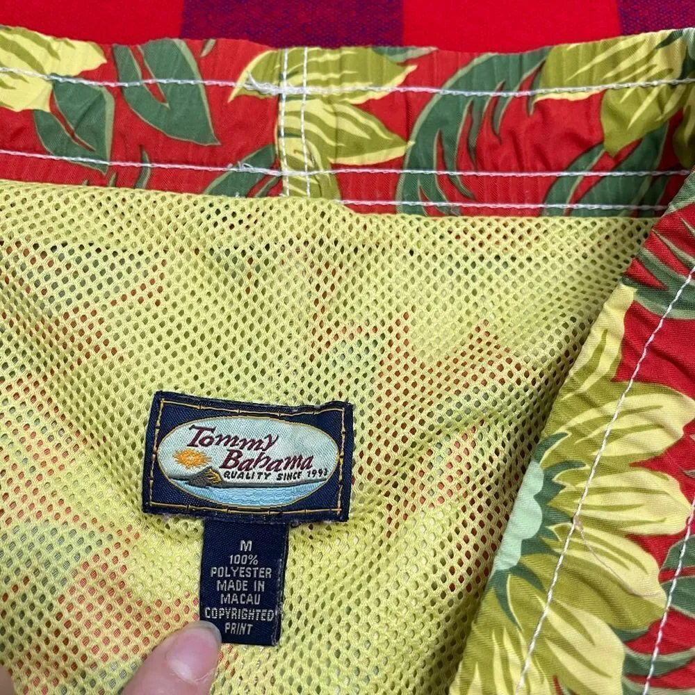 Tommy Bahama Floral Hawaiian Mesh Lined Swim Trunks Size Medium